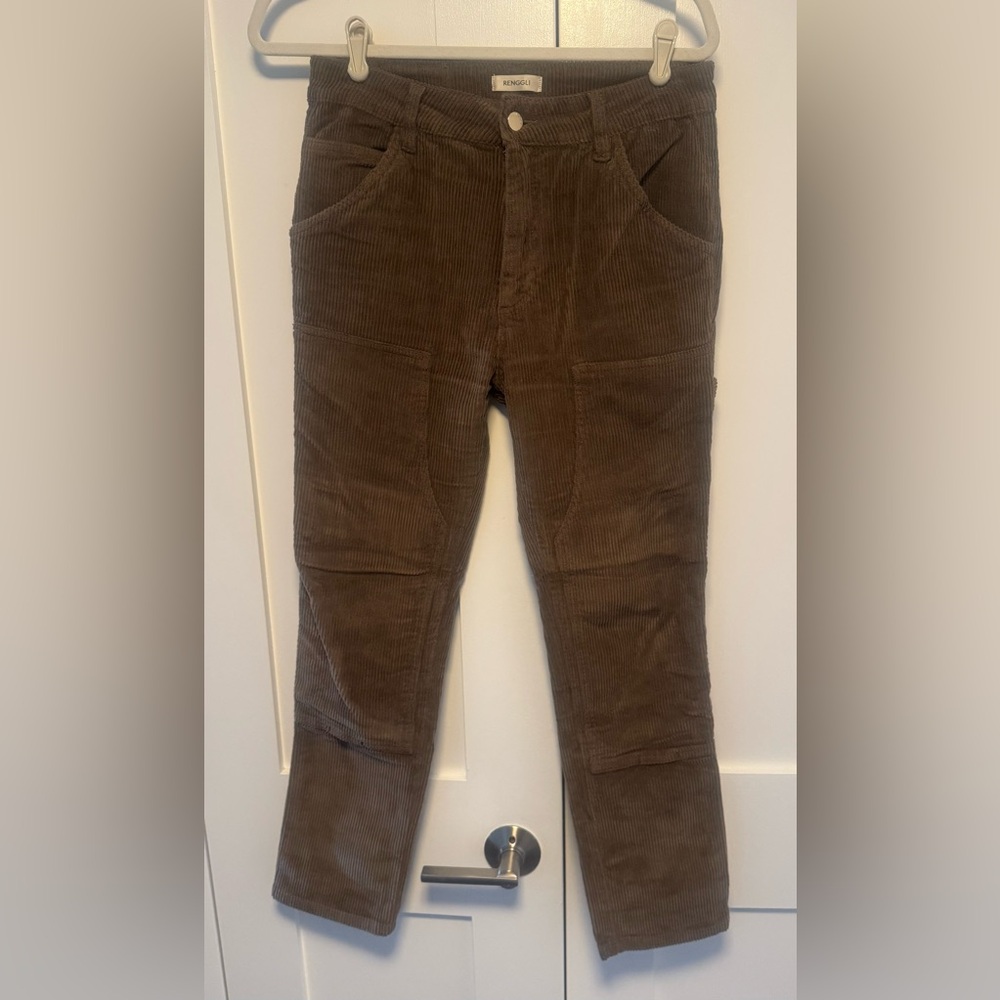 Women's Brown Corduroy Straight Leg Pants